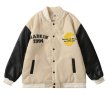 画像5: portrait flocking embroidery  BASEBALL JACKET baseball uniform jacket blouson  ユニセックス 男女兼用ポートレート刺繍 エンブレム  ヒップホップ スタジアムジャンパー スタジャン MA-1 ボンバー ジャケット ブルゾン (5)