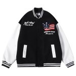 画像4: extreme cause embroidery  BASEBALL JACKET baseball uniform jacket blouson  ユニセックス 男女兼用extreme cause刺繍 エンブレム  ヒップホップ スタジアムジャンパー スタジャン MA-1 ボンバー ジャケット ブルゾン (4)