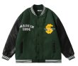 画像4: portrait flocking embroidery  BASEBALL JACKET baseball uniform jacket blouson  ユニセックス 男女兼用ポートレート刺繍 エンブレム  ヒップホップ スタジアムジャンパー スタジャン MA-1 ボンバー ジャケット ブルゾン (4)