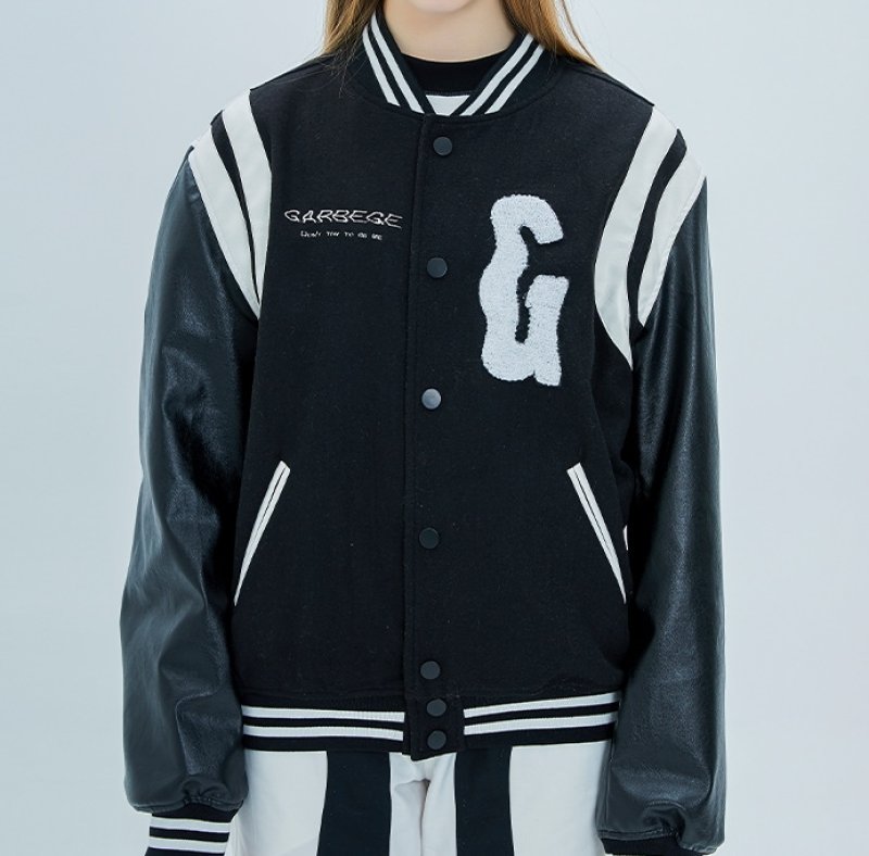 画像4: stitching embroidery BASEBALL JACKET baseball uniform jacket blouson  ユニセックス 男女兼用ステッチ刺繡 スタジアムジャンパー スタジャン MA-1 ボンバー ジャケット ブルゾン (4)