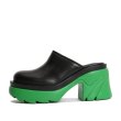 画像1: Baotou half-drag jelly color thick heel waterproof platform leather high-heeled shoes　包頭ハーフドラッグゼリーカラー厚底レザーハイヒールシューズ サンダル スリッパ (1)