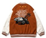 画像1: Westside classic car BASEBALL JACKET baseball uniform jacket blouson  ユニセックス 男女兼用 ウエストサイドクラシックカー刺繍 エンブレム  ヒップホップ スタジアムジャンパー スタジャン MA-1 ボンバー ジャケット ブルゾン (1)