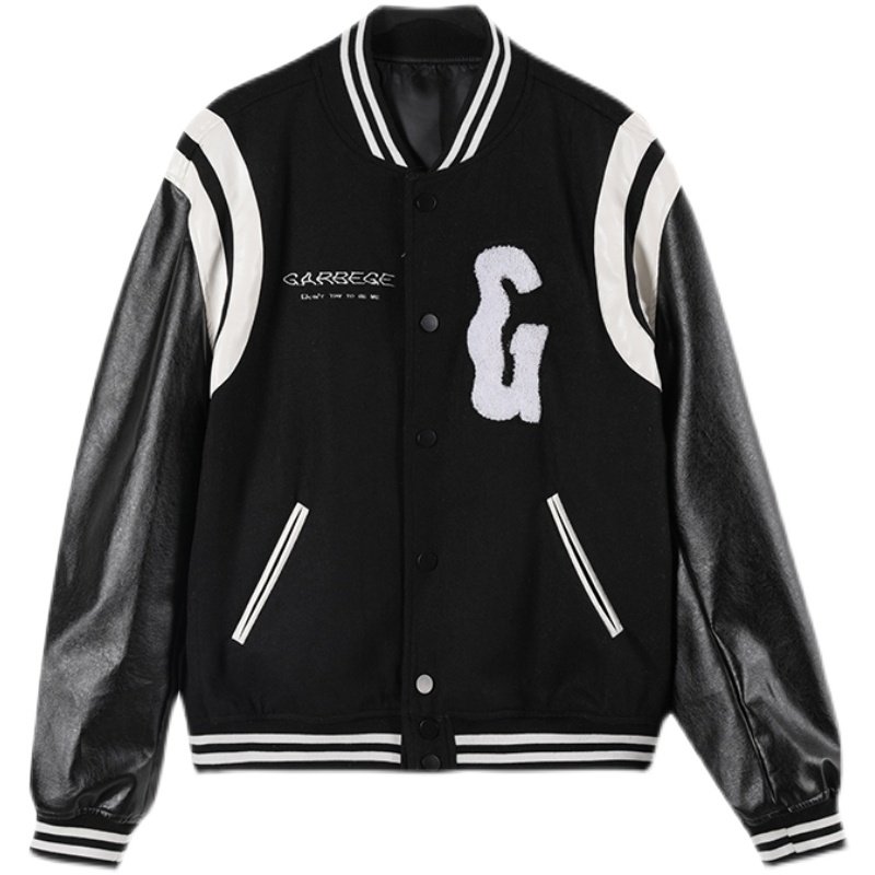 画像1: stitching embroidery BASEBALL JACKET baseball uniform jacket blouson  ユニセックス 男女兼用ステッチ刺繡 スタジアムジャンパー スタジャン MA-1 ボンバー ジャケット ブルゾン (1)