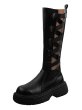 画像1:  women's lace-up elastic band thick-soled boots Martin boots　レザーエラスティックベルト ブーツ マーティンブーツ (1)