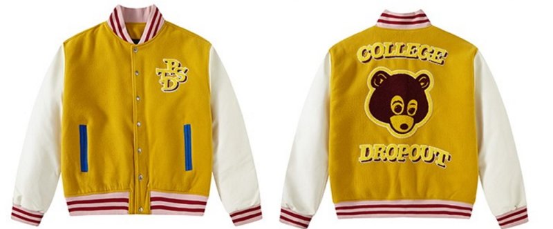 画像3: Casual Bear BASEBALL JACKET baseball uniform jacket blouson  ユニセックス 男女兼用 ベア 熊 刺繍 エンブレム  ヒップホップ スタジアムジャンパー スタジャン MA-1 ボンバー ジャケット ブルゾン (3)