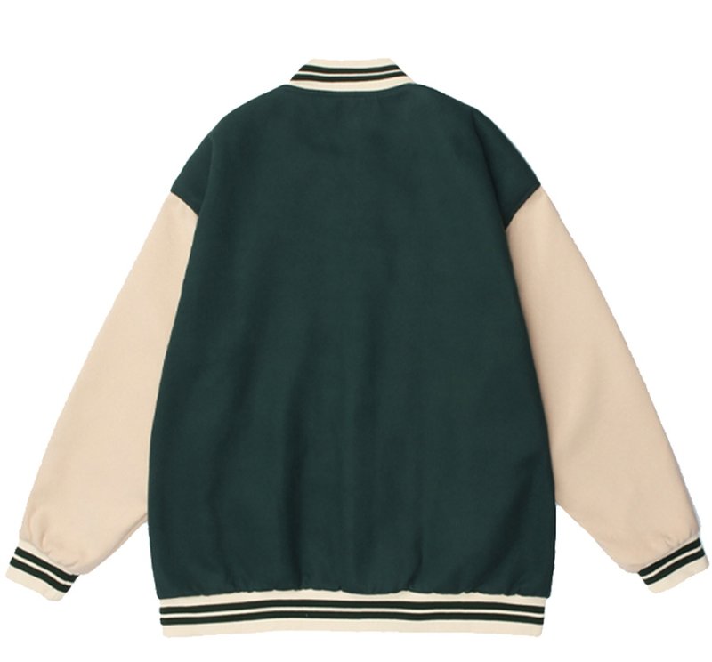 画像3: hit color BASEBALL JACKET baseball uniform jacket blouson  ユニセックス 男女兼用 ヒットカラー刺繍 エンブレム  ヒップホップ スタジアムジャンパー スタジャン MA-1 ボンバー ジャケット ブルゾン (3)