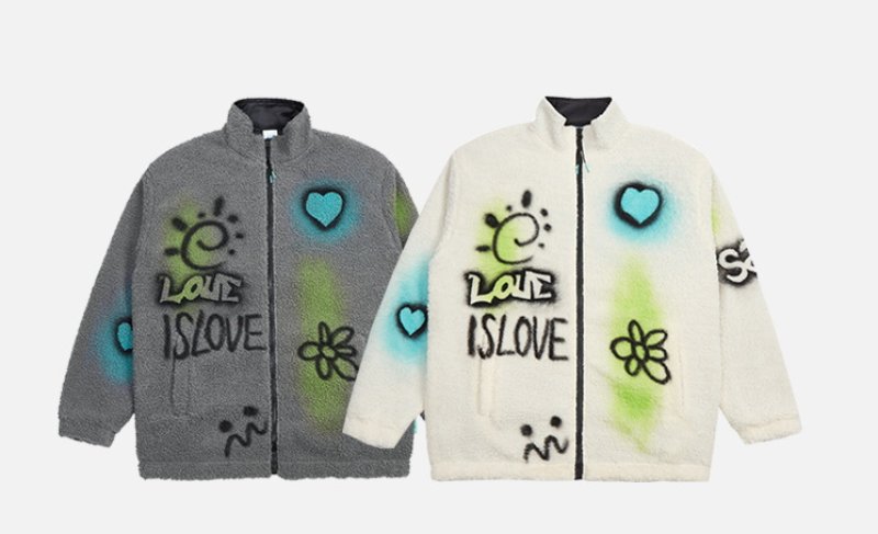 画像3: Ramfer graphic fleece jacket blouson  ユニセックス 男女兼用 ラムファーグラフィックフリースジャケット ブルゾン (3)