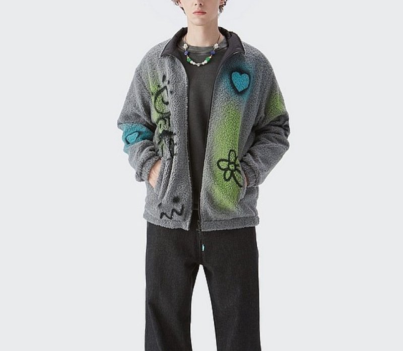 画像4: Ramfer graphic fleece jacket blouson  ユニセックス 男女兼用 ラムファーグラフィックフリースジャケット ブルゾン (4)