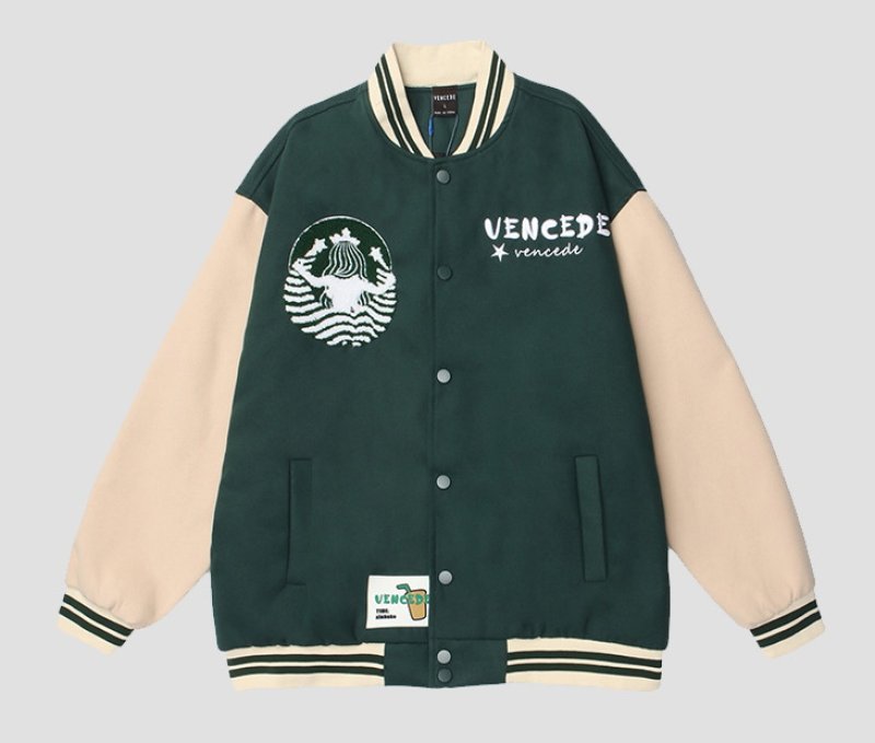 画像6: hit color BASEBALL JACKET baseball uniform jacket blouson  ユニセックス 男女兼用 ヒットカラー刺繍 エンブレム  ヒップホップ スタジアムジャンパー スタジャン MA-1 ボンバー ジャケット ブルゾン (6)