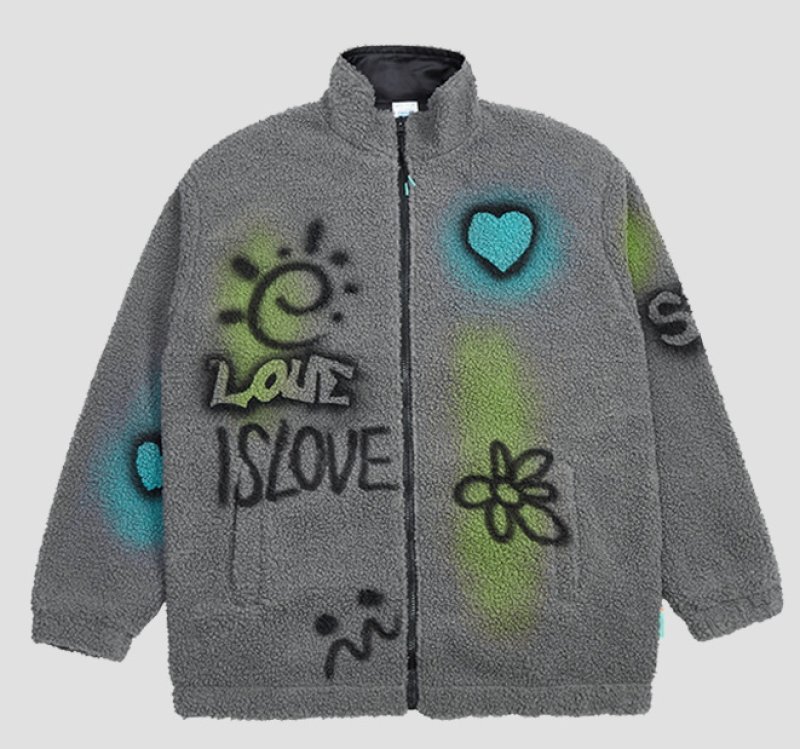 画像2: Ramfer graphic fleece jacket blouson  ユニセックス 男女兼用 ラムファーグラフィックフリースジャケット ブルゾン (2)