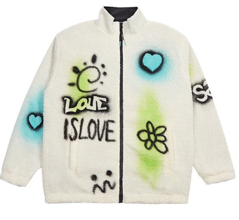 画像1: Ramfer graphic fleece jacket blouson  ユニセックス 男女兼用 ラムファーグラフィックフリースジャケット ブルゾン (1)