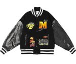 画像1: MEDM Baseball JACKET baseball uniform jacket blouson  ユニセックス 男女兼用 MEDMエンブレム  ヒップホップ スタジアムジャンパー スタジャン MA-1 ボンバー ジャケット ブルゾン (1)