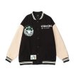 画像2: hit color BASEBALL JACKET baseball uniform jacket blouson  ユニセックス 男女兼用 ヒットカラー刺繍 エンブレム  ヒップホップ スタジアムジャンパー スタジャン MA-1 ボンバー ジャケット ブルゾン (2)