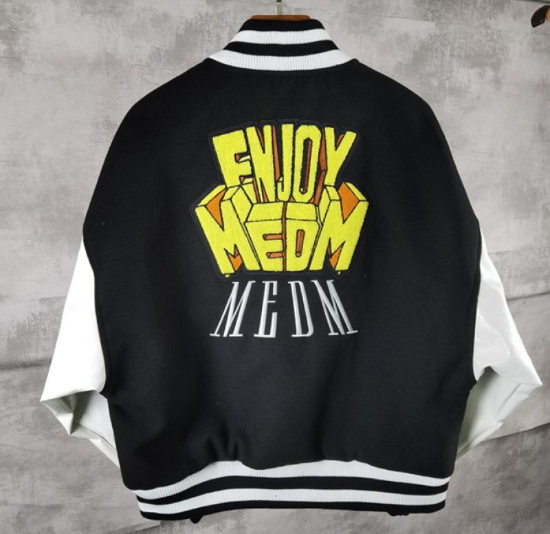 画像5: MEDM Baseball JACKET baseball uniform jacket blouson  ユニセックス 男女兼用 MEDMエンブレム  ヒップホップ スタジアムジャンパー スタジャン MA-1 ボンバー ジャケット ブルゾン (5)