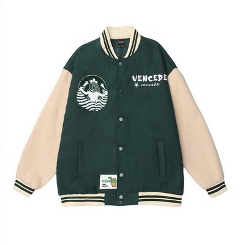 画像8: hit color BASEBALL JACKET baseball uniform jacket blouson  ユニセックス 男女兼用 ヒットカラー刺繍 エンブレム  ヒップホップ スタジアムジャンパー スタジャン MA-1 ボンバー ジャケット ブルゾン (8)