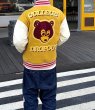画像4: Casual Bear BASEBALL JACKET baseball uniform jacket blouson  ユニセックス 男女兼用 ベア 熊 刺繍 エンブレム  ヒップホップ スタジアムジャンパー スタジャン MA-1 ボンバー ジャケット ブルゾン (4)