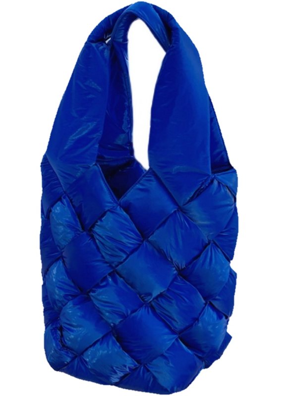 画像2: Down crochet tote shoulder bag  ダウン編み込み トート ショルダーバッグ (2)