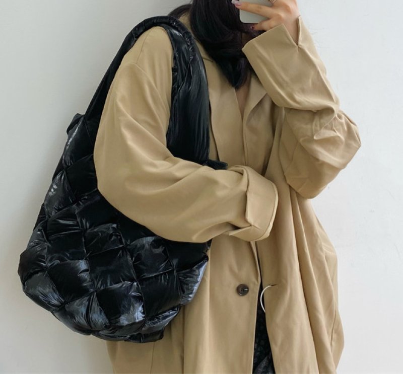 画像5: Down crochet tote shoulder bag  ダウン編み込み トート ショルダーバッグ (5)