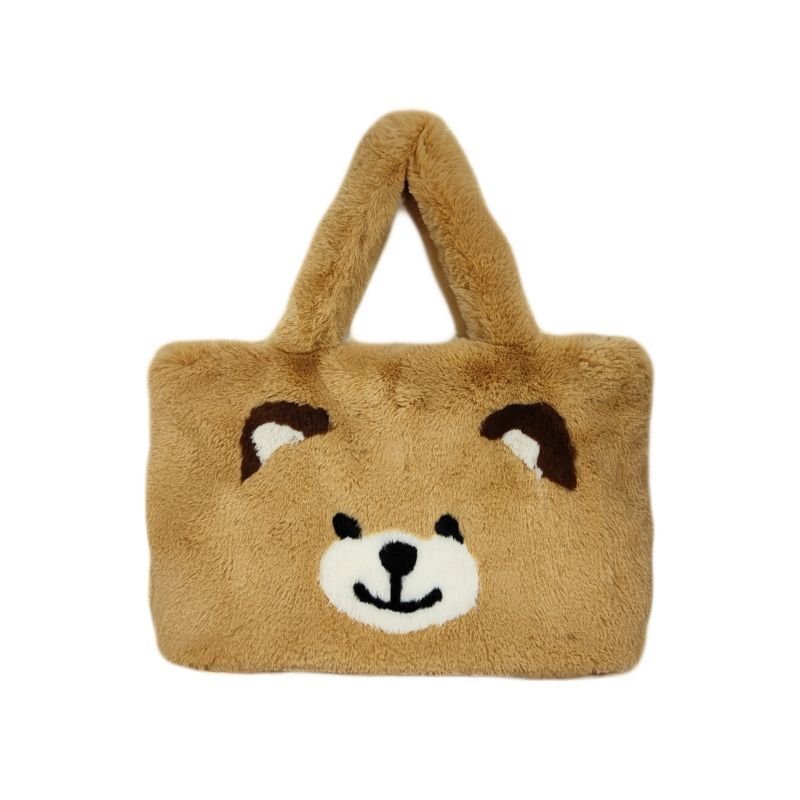 画像7: large capacity Brown bear far tote shoulder bag ブラウンベア ファー ラージキャパシティー トート ショルダーバッグ (7)