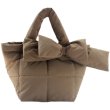画像1: Ribbon down quilted tote shoulder bag　キルティング取り外し可能リボン付きトートショルダーバッグ (1)