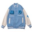 画像2: MD BASEBALL JACKET baseball uniform jacket blouson  ユニセックス 男女兼用 MD エンブレム  ヒップホップ スタジアムジャンパー スタジャン MA-1 ボンバー ジャケット ブルゾン (2)