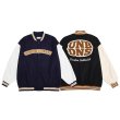 画像5: unbdns embroidered BASEBALL JACKET baseball uniform jacket blouson  ユニセックス 男女兼用 UNBDNSレターロゴ刺繍 ヒップホップ スタジアムジャンパー スタジャン MA-1 ボンバー ジャケット ブルゾン (5)