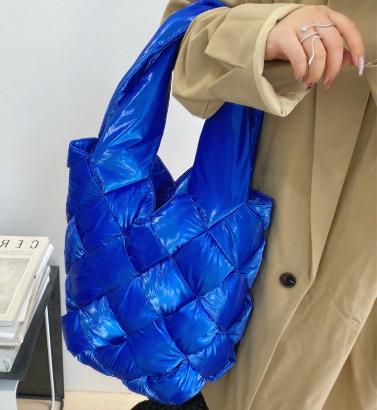 画像4: Down crochet tote shoulder bag  ダウン編み込み トート ショルダーバッグ (4)