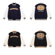 画像3: unbdns embroidered BASEBALL JACKET baseball uniform jacket blouson  ユニセックス 男女兼用 UNBDNSレターロゴ刺繍 ヒップホップ スタジアムジャンパー スタジャン MA-1 ボンバー ジャケット ブルゾン (3)