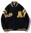 画像2: American pop BASEBALL JACKET baseball uniform jacket blouson  ユニセックス 男女兼用 アメリカンポップエンブレム  ヒップホップ スタジアムジャンパー スタジャン MA-1 ボンバー ジャケット ブルゾン (2)