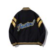 画像4: American pop BASEBALL JACKET baseball uniform jacket blouson  ユニセックス 男女兼用 アメリカンポップエンブレム  ヒップホップ スタジアムジャンパー スタジャン MA-1 ボンバー ジャケット ブルゾン (4)