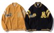 画像1: American pop BASEBALL JACKET baseball uniform jacket blouson  ユニセックス 男女兼用 アメリカンポップエンブレム  ヒップホップ スタジアムジャンパー スタジャン MA-1 ボンバー ジャケット ブルゾン (1)