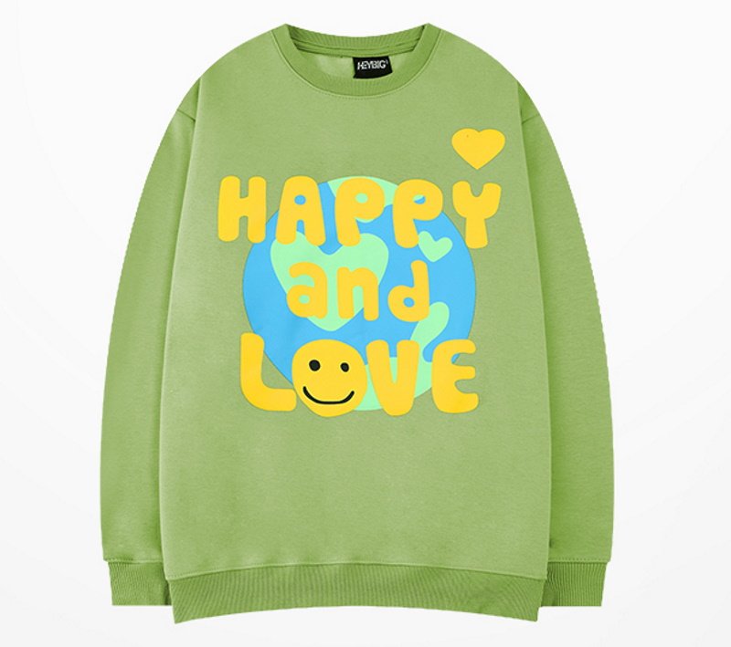 画像2: Unisex  Happy & Love Smile Print Sweat Pullover sweatshirt  ユニセックス 男女兼用 ハッピー&ラブスマイルプリントスウェット トレーナー (2)