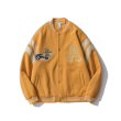 画像3: American pop BASEBALL JACKET baseball uniform jacket blouson  ユニセックス 男女兼用 アメリカンポップエンブレム  ヒップホップ スタジアムジャンパー スタジャン MA-1 ボンバー ジャケット ブルゾン (3)