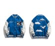 画像5: H mark seagull embroidery BASEBALL JACKET baseball uniform jacket blouson  ユニセックス 男女兼用 Hマーク＆カモメ刺繡 スタジアムジャンパー スタジャン MA-1 ボンバー ジャケット ブルゾン (5)
