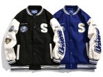 画像3: armband color matching embroidery BASEBALL JACKET baseball uniform jacket blouson  ユニセックス 男女兼用 アーム刺繡 スタジアムジャンパー スタジャン MA-1 ボンバー ジャケット ブルゾン (3)