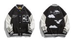 画像6: H mark seagull embroidery BASEBALL JACKET baseball uniform jacket blouson  ユニセックス 男女兼用 Hマーク＆カモメ刺繡 スタジアムジャンパー スタジャン MA-1 ボンバー ジャケット ブルゾン (6)