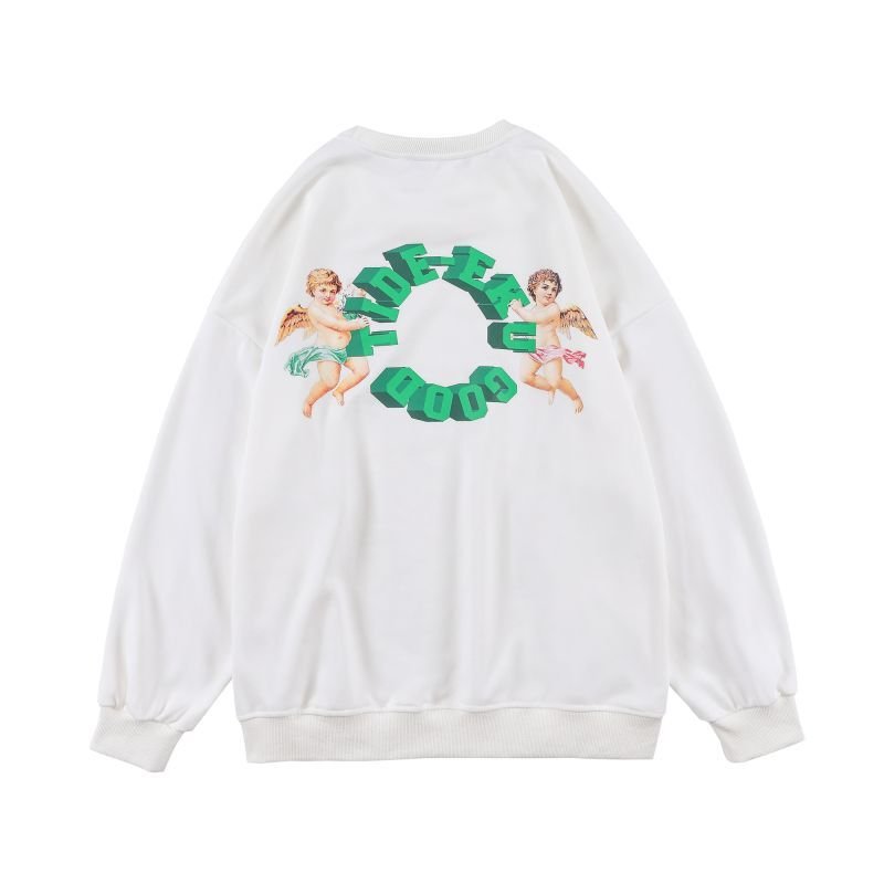 画像2: Unisex Circle & Angel Print Sweat Pullover  ユニセックス 男女兼用 サークル&エンジェルプリントスウェットプルオーバープルオーバー (2)