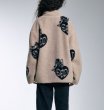 画像4: lamb velvet heart-shaped graffiti printed Jacket blouson  ユニセックス 男女兼用 ラムファーグラフィックプリントフリースジャケット  ブルゾン (4)