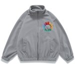 画像4: Circle Rainbow Embroidery Fleece Jacket blouson  ユニセックス 男女兼用 サークルレインボー刺繡フリースジャケット  ブルゾン (4)