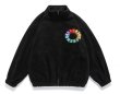 画像3: Circle Rainbow Embroidery Fleece Jacket blouson  ユニセックス 男女兼用 サークルレインボー刺繡フリースジャケット  ブルゾン (3)