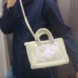 画像7: plush magnetic buckle square fur tote shoulder bag 　ファースクエア トート ショルダーバッグ (7)