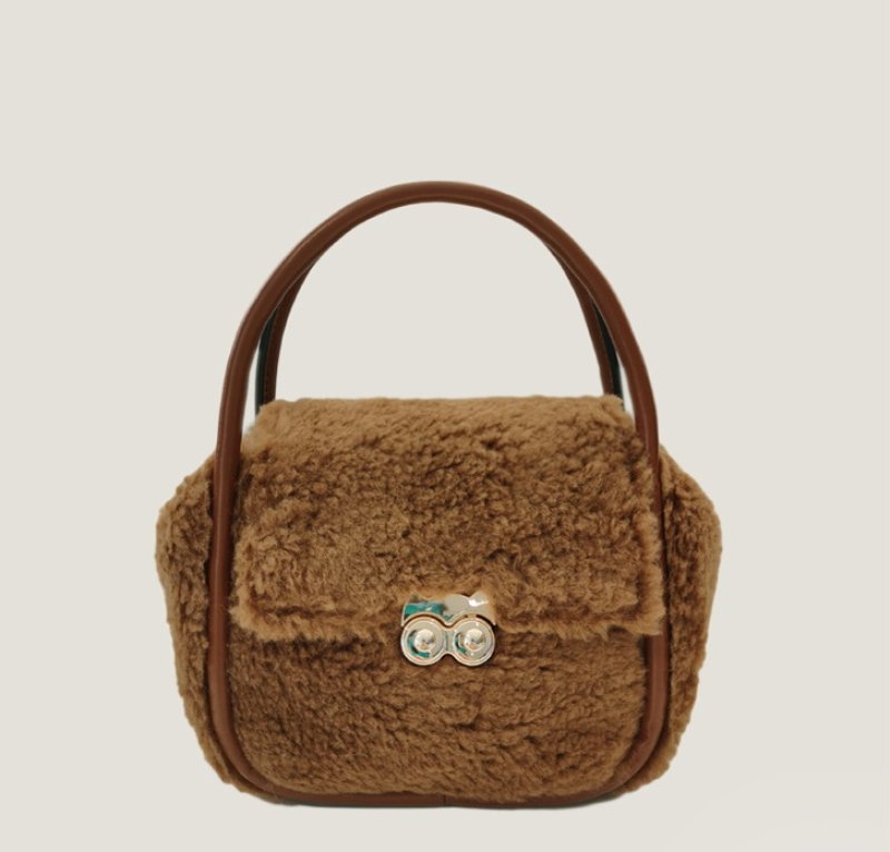 画像6: lamb fur tote shoulder bag  ラムファー トート ショルダーバッグ (6)