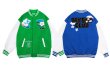 画像7: Klein blue towel embroidered baseball uniform  BASEBALL JACKET baseball uniform jacket blouson  ユニセックス 男女兼用 クラインブルー刺繡 スタジアムジャンパー スタジャン MA-1 ボンバー ジャケット ブルゾン (7)