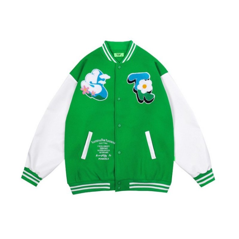 画像4: Klein blue towel embroidered baseball uniform  BASEBALL JACKET baseball uniform jacket blouson  ユニセックス 男女兼用 クラインブルー刺繡 スタジアムジャンパー スタジャン MA-1 ボンバー ジャケット ブルゾン (4)