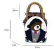 画像4: Tale Bear Carrying Basket Bag Woven tote Bag cross body shoulder bag  ベア熊ポータブルバスケットトートバッグクロスバッグ ショルダー ポシェット (4)