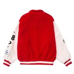 画像7: lamb wool letters embroidery Stadium jumper Jacket blouson  ユニセックス 男女兼用 ラムファーレター＆ナンバーロゴフリースジャケット  ブルゾン (7)
