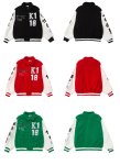 画像11: lamb wool letters embroidery Stadium jumper Jacket blouson  ユニセックス 男女兼用 ラムファーレター＆ナンバーロゴフリースジャケット  ブルゾン (11)
