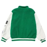 画像6: lamb wool letters embroidery Stadium jumper Jacket blouson  ユニセックス 男女兼用 ラムファーレター＆ナンバーロゴフリースジャケット  ブルゾン (6)