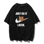 画像6: Unisex Tom and Jerry Big JUST DO IT LATER logo Print T-shirt ユニセックス 男女兼用 ペア トムとジェリー トム＆ジェリープリント 半袖 Tシャツ (6)