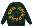 画像1: Unisex Star & Circle Letter Logo Crochet SweaterPullover　 ユニセックス 男女兼用スター＆サークルレターロゴ 編み込みセーター プルオーバー (1)